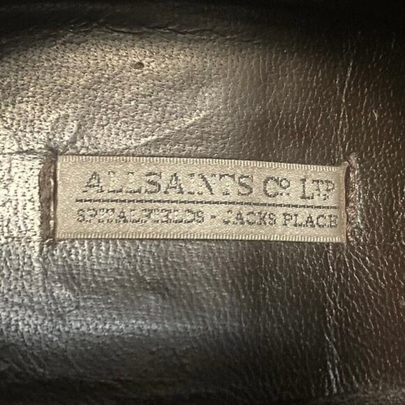 Allsaints Boots Taupe Suede Ankle booties Sz 38 or 7.5 Great cond 3.5” Heel $325 - Picture 7 of 16